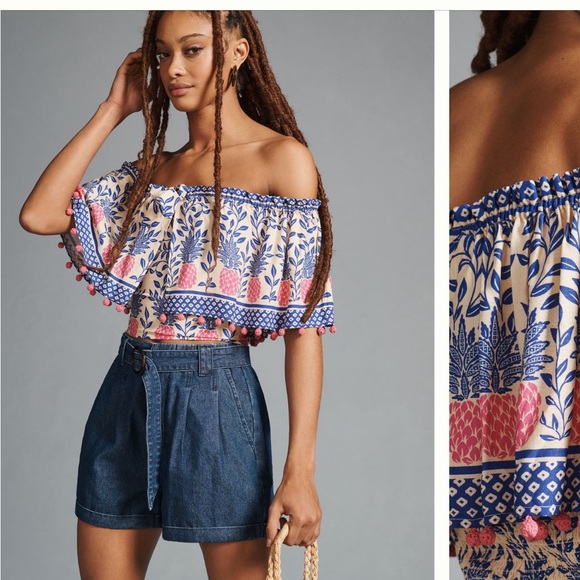 FARM Rio | Tops | Farm Rio Pineapple Smocked Top | Poshmark